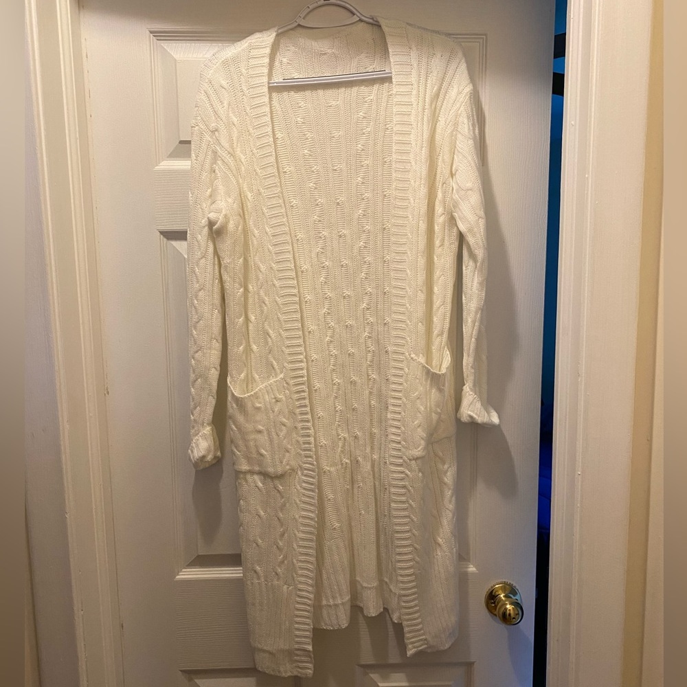 Long white sweater
